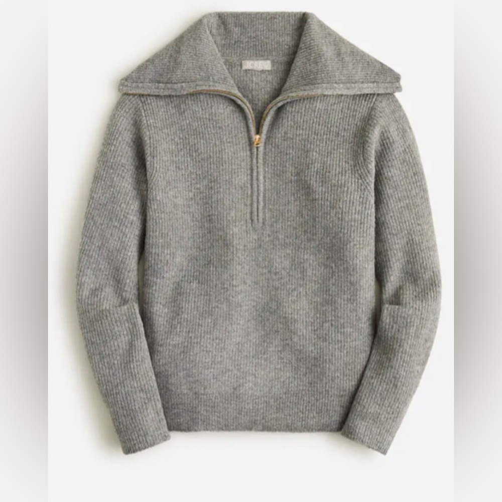 J.crew Half-Zip Stretch Sweater alpaca and wool blend